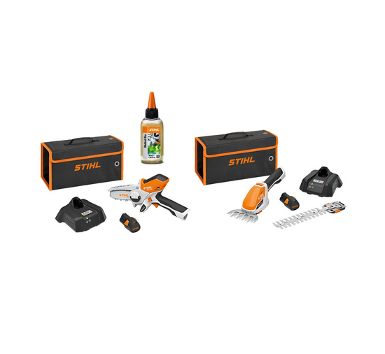 STIHL Przecinarka akumulatorowa GTA 26 (Aku + Ład) Zestaw z STIHL Nożyce do krzewów HSA 26 (Aku + Ład)