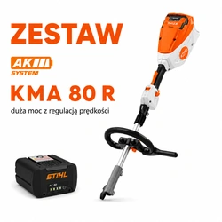 STIHL KMA 80 R – ZESTAW  z akumulatorem. Lekki KombiMotor Akumulatorowy