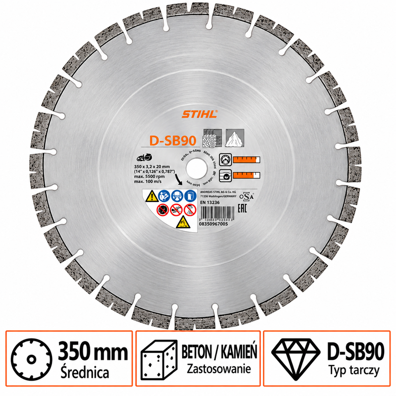 Tarcza tnąca STIHL D-SB90 Ø350 mm (14") – wydajna i trwała