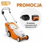 STIHL Kosiarka akumulatorowa RMA 239 – 37 cm, zestaw AK 20 + AL 101