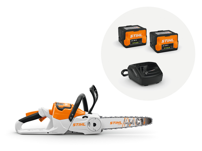STIHL MSA 70 C-B – pilarka akumulatorowa, Zestaw: 2× AK 30 S + AL 101