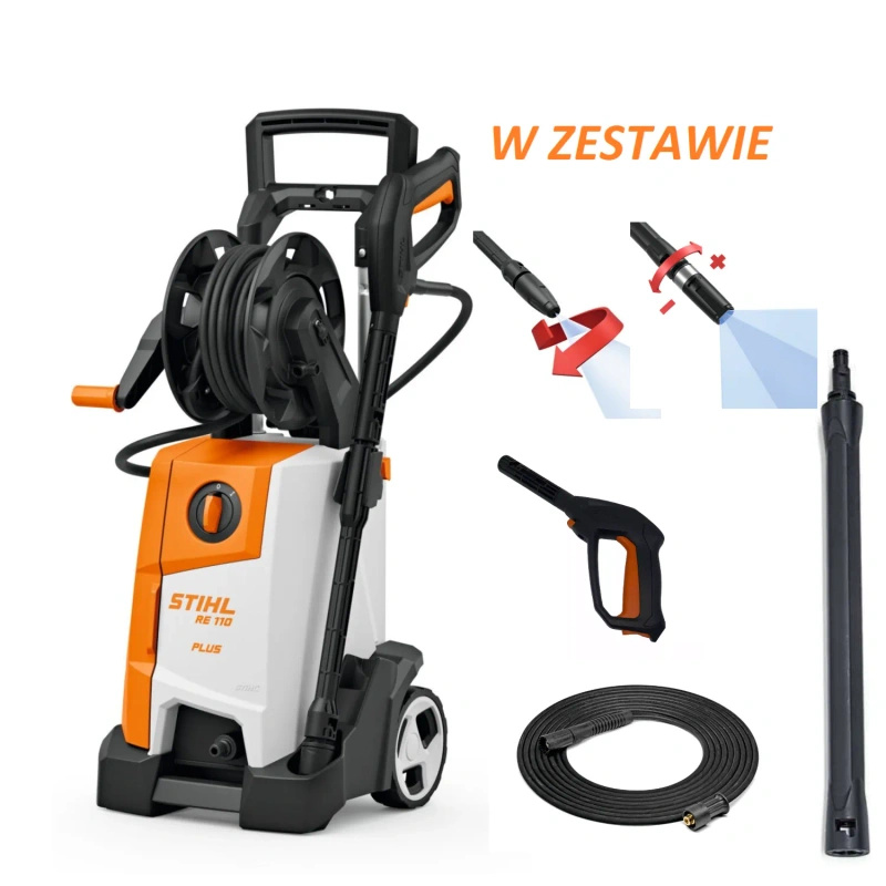 STIHL RE 110 PLUS – myjka wysokociśnieniowa, bęben na wąż, 380 l/h, 150 bar