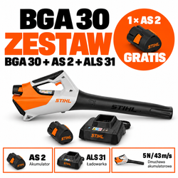 STIHL BGA 30 – dmuchawa akumulatorowa 5 N, 43 m/s, zestaw 2x AS 2 + ALS 31