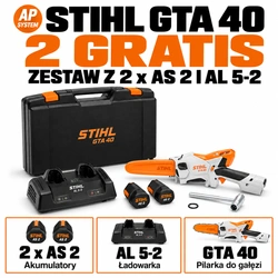 STIHL GTA 40 Przecinarka akumulatorowa + 2 × AS 2 + AL 5-2 + walizka – STIHL ZESTAW