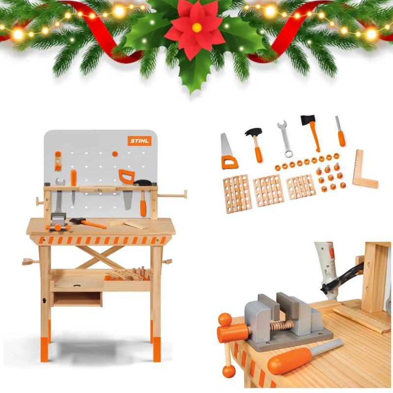 Drewniany stół warsztatowy dla dzieci