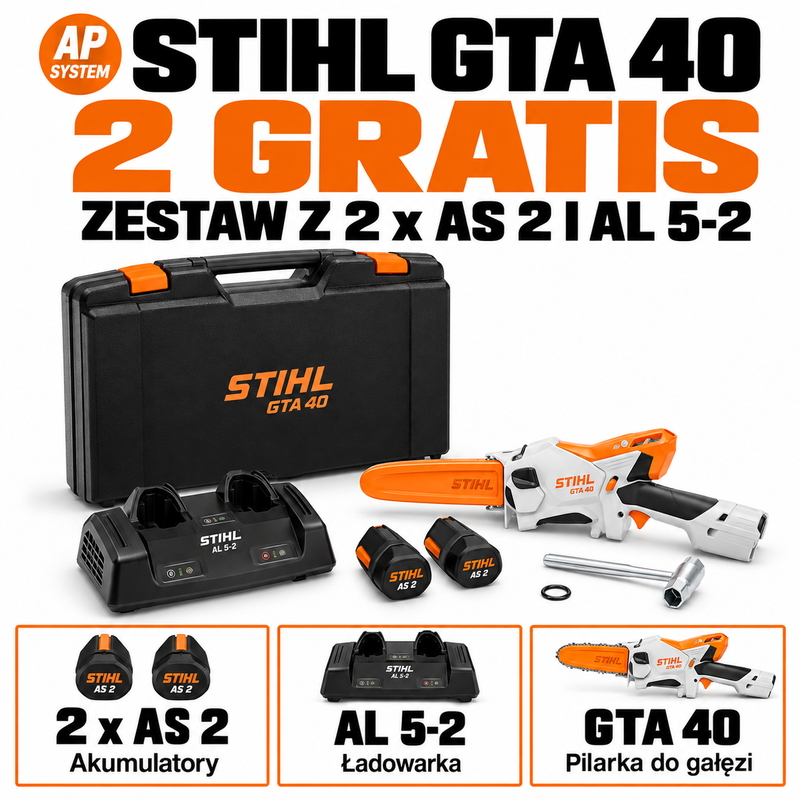 STIHL GTA 40 Przecinarka akumulatorowa + 2 × AS 2 + AL 5-2 + walizka – STIHL ZESTAW