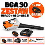 STIHL BGA 30 – dmuchawa akumulatorowa 5 N, 43 m/s, zestaw 2x AS 2 + ALS 31