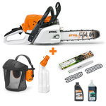 STIHL MS 251 PM3 35cm – Cut Kit 4, Przyłbica, pojemnik do mieszanki i zestaw olejów