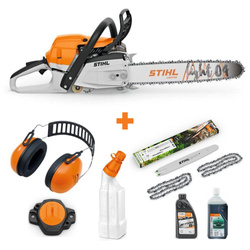 STIHL MS 261 C-M VW RS Pro – Cut kit 12, Smart connector, nauszniki, oleje i pojemnik na mieszanke